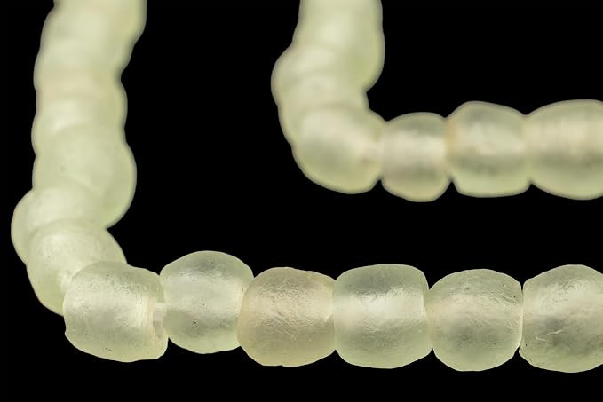 African Recycled Glass Beads – Handmade in Ghana – Pastel Green 9mm Strand for Jewelry Making... | Amazon (US)