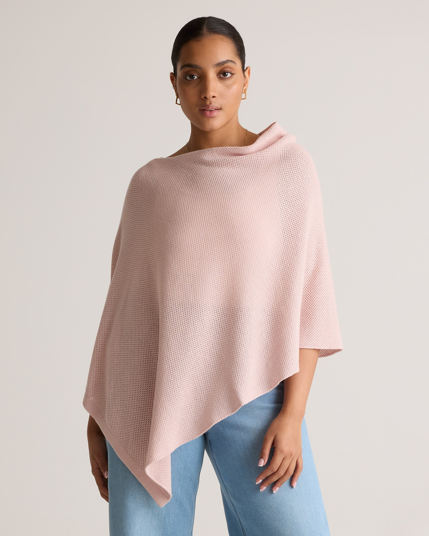 Quince | Women's Lightweight Cotton Cashmere Nursing Shawl in Sugar Stone, Organic Cotton | Quince