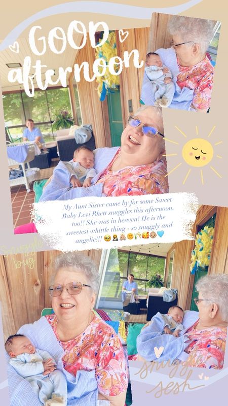 My Aunt Sister came by for some Sweet Baby Levi Rhett snuggles this afternoon, too!! She was in heaven! He is the sweetest whittle thing - so snuggly and angelic!!! 🥹🤱👼🏼🌞🌾🥰👶🏼🩵

#LTKFamily #LTKBaby #LTKHome