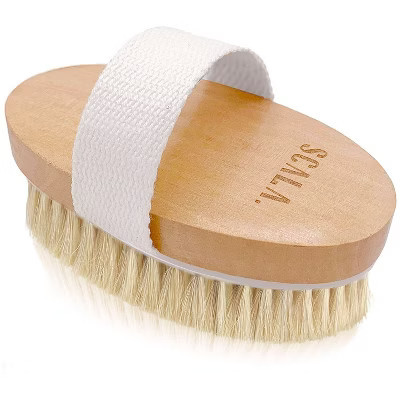 Scala Natural Bristle Body Brush - Soft Exfoliating Dry Brush for Dead Skin, Cellulite, Lymphatic Drainage, Blood Flow | Target