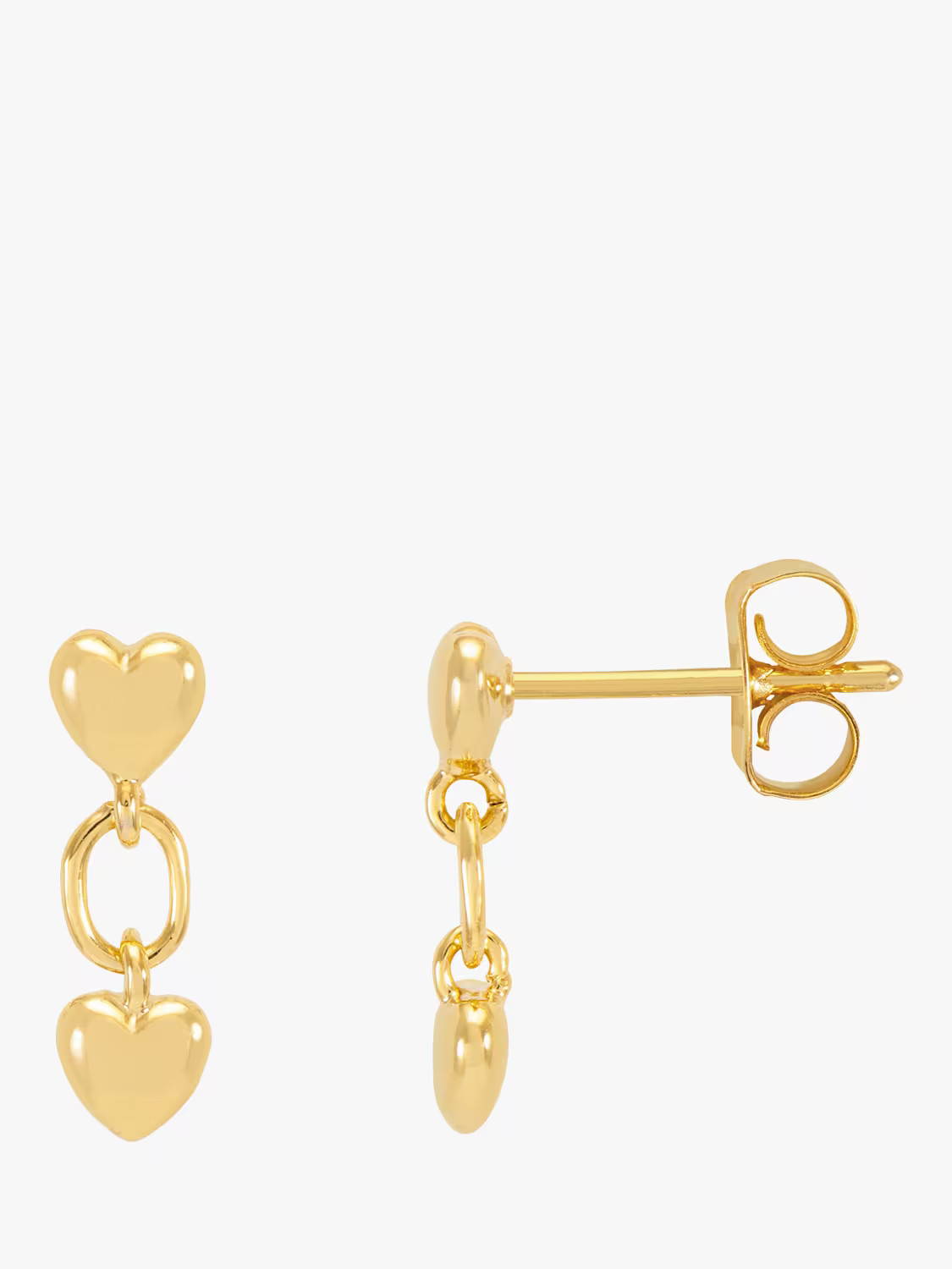 Estella BartlettLinked Heart Stud Earrings, Gold | John Lewis (UK)