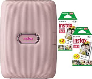 Fujifilm Instax Mini Link2 Smartphone Printer (Soft Pink) Bundle with Fuji Instax Mini Film Pack ... | Amazon (US)