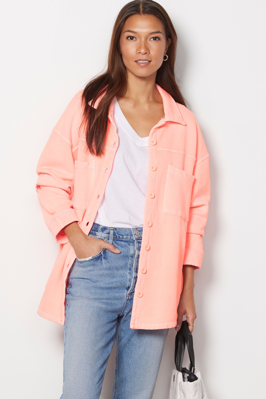 SUNDRY Spring Fleece Shacket | EVEREVE | Evereve