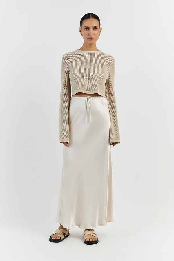 OPHELIA STONE LONG SLEEVE CROP | DISSH