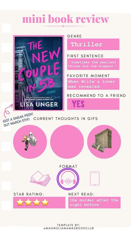 Mini book review: New Couple in 5B by Lisa Unger  (thriller/suspense) 

#LTKVideo