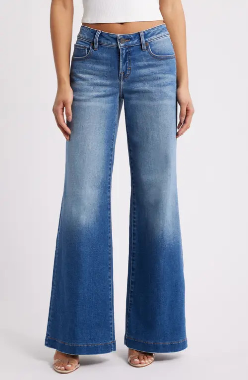 HIDDEN JEANS Low Rise Flare Jeans in Medium Dark at Nordstrom, Size 25 | Nordstrom