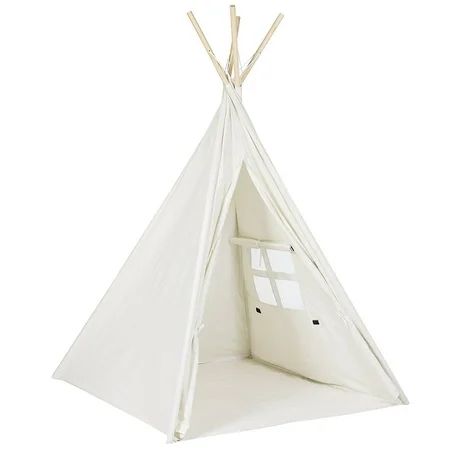 Porpora Indoor Indian Playhouse Toy Teepee Play Tent for Kids Toddlers Canvas with Carry Case, Off W | Walmart (US)