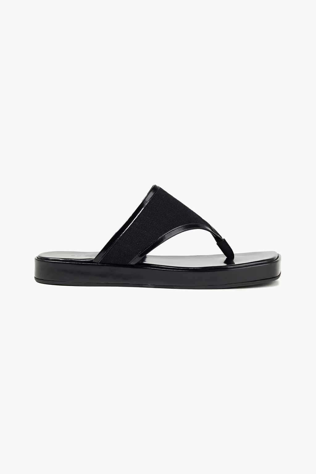 Otto glossed-leather and linen flip flops | The Outnet (UK and Europe)