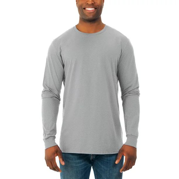 Fruit of the Loom Men's and Big Men's Soft Long Sleeve Lightweight Crew Neck T-Shirt - 2 Pack, Up... | Walmart (US)