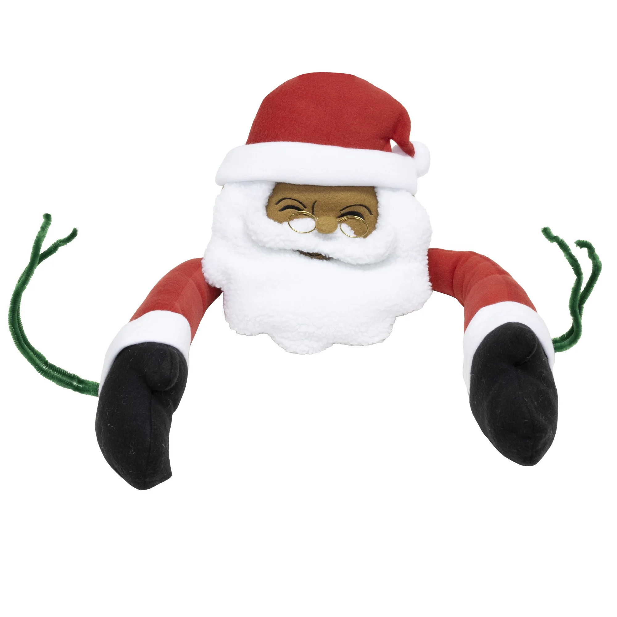 Black Paper Party Santa Wreath Hugger with Posable Arms | Walmart (US)