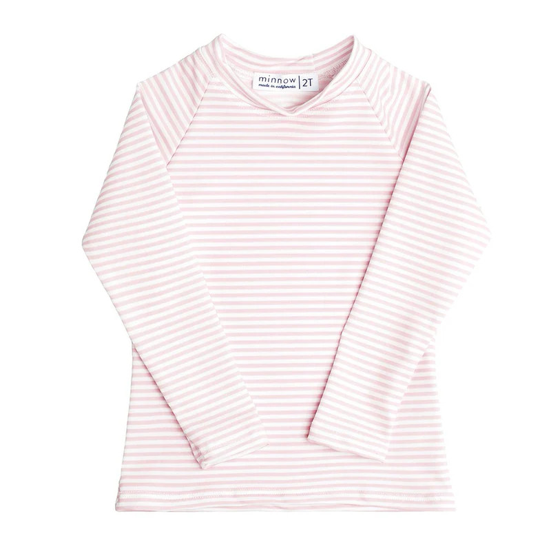 unisex light pink stripe rashguard | minnow
