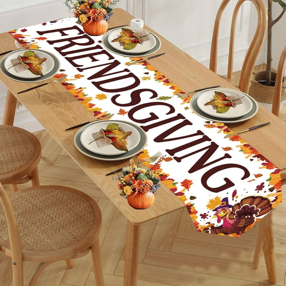Friendsgiving Party Decorations Friendsgiving Table Runner, Thanksgiving Party Supplies Autumn Ho... | Amazon (US)