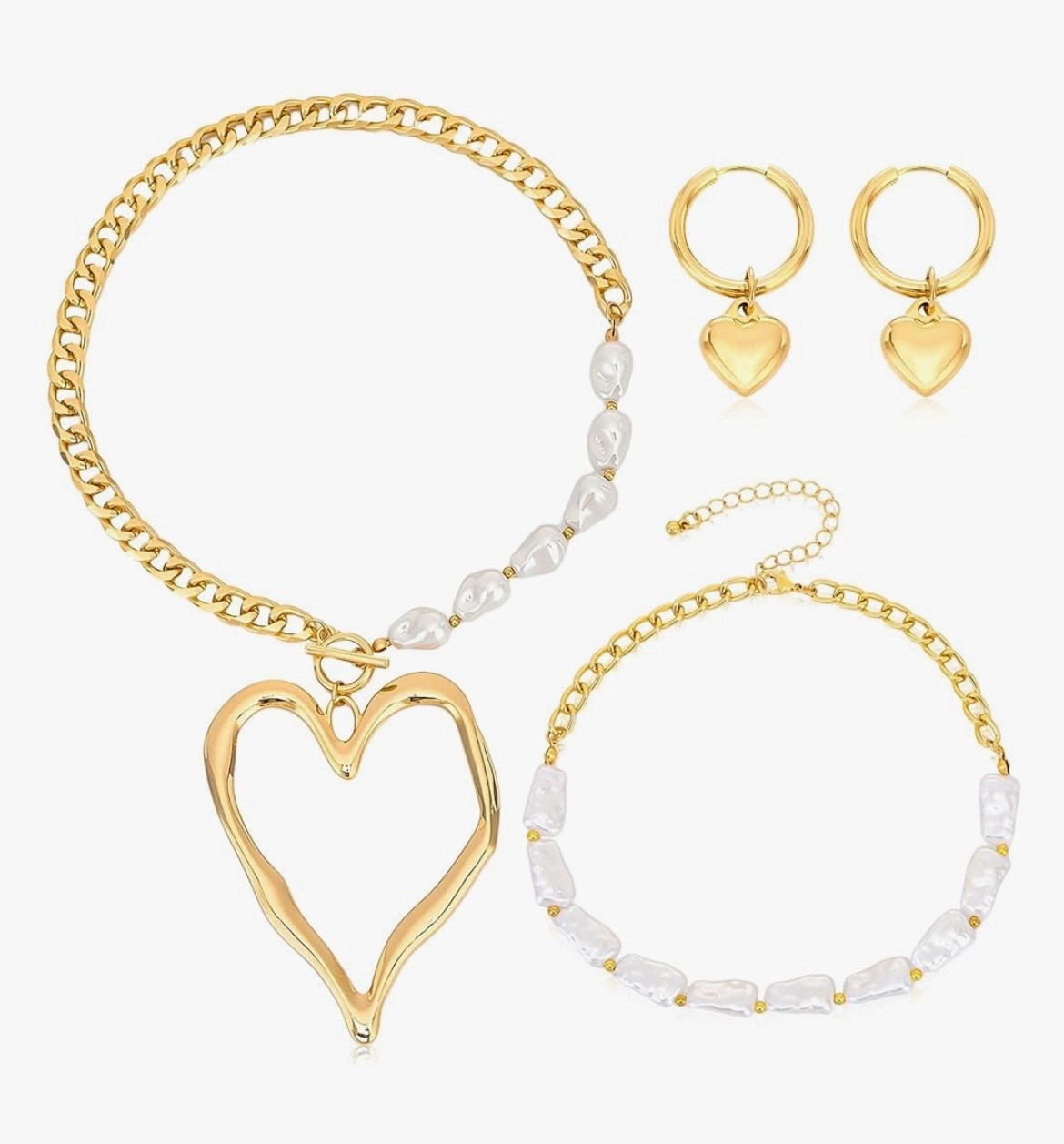 Oversized, large heart necklace with chunky chain and white beads.
Make a statement!!

#LTKOver40 #LTKStyleTip #LTKFindsUnder50