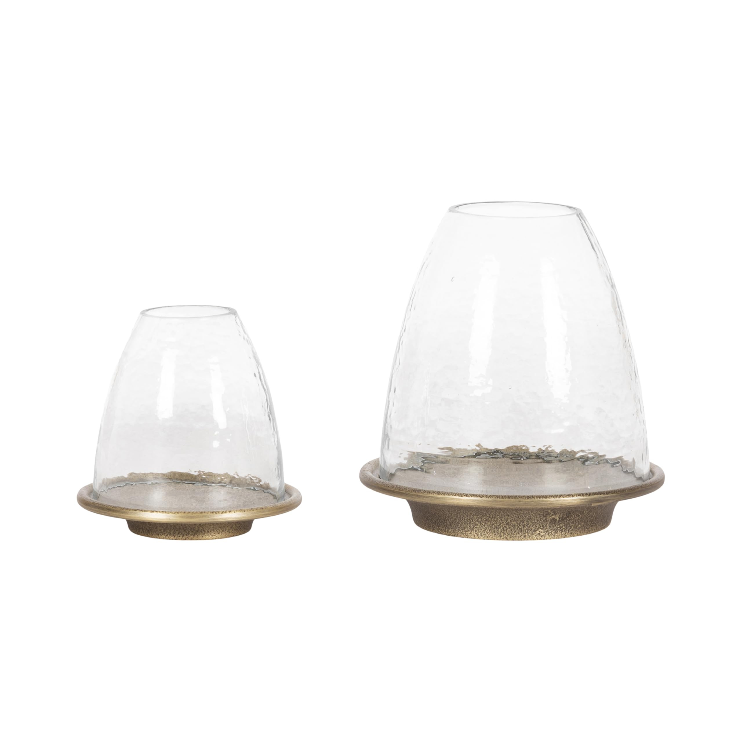 Kate and Laurel Campana Modern Two-Piece Candle Holder Set, Set of 2, Antique Brass and Clear Gla... | Amazon (US)