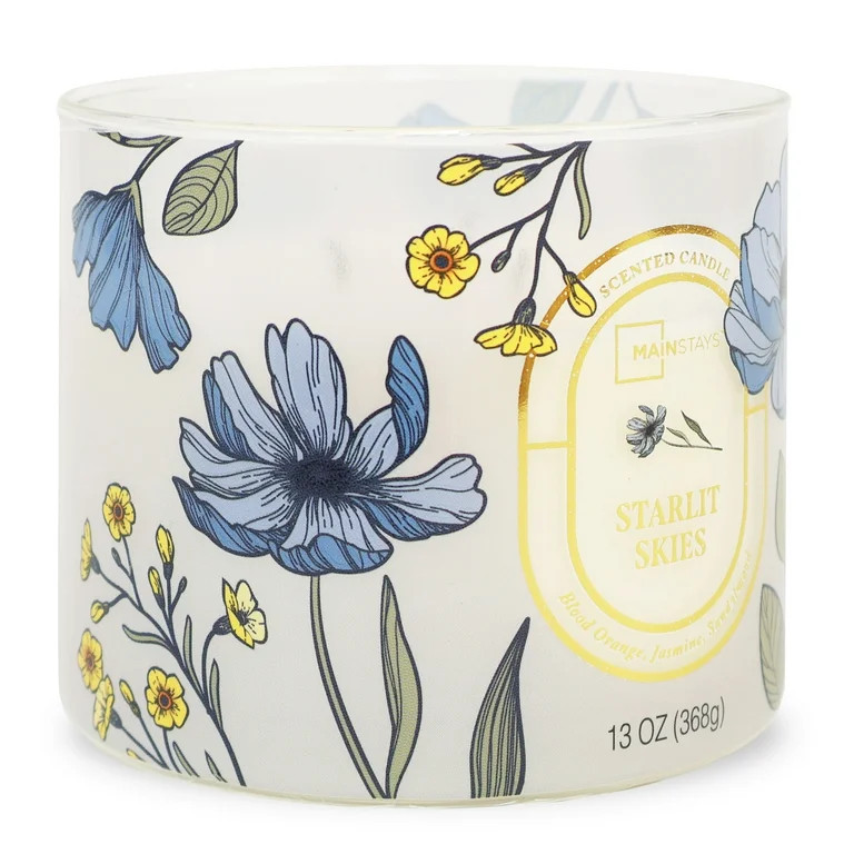 Mainstays Starlit Skies Scented 3-Wick Jar Candle, 13oz | Walmart (US)