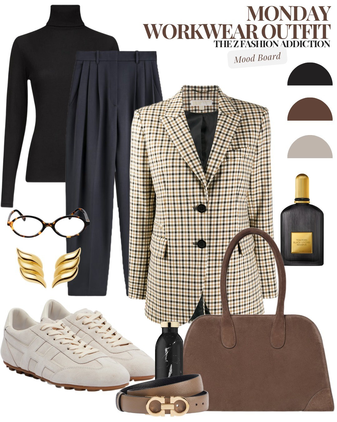 Monday Inspiration.How to style the checked blazer.#blazer #checked #flatshoes #sneakers #workwear #smartcasual #officestyle #glasses #handbag #tomford #fragrance #blackoutfit #outfitinspo #whattoweartoday

#LTKsale #LTKshoes #LTKbag