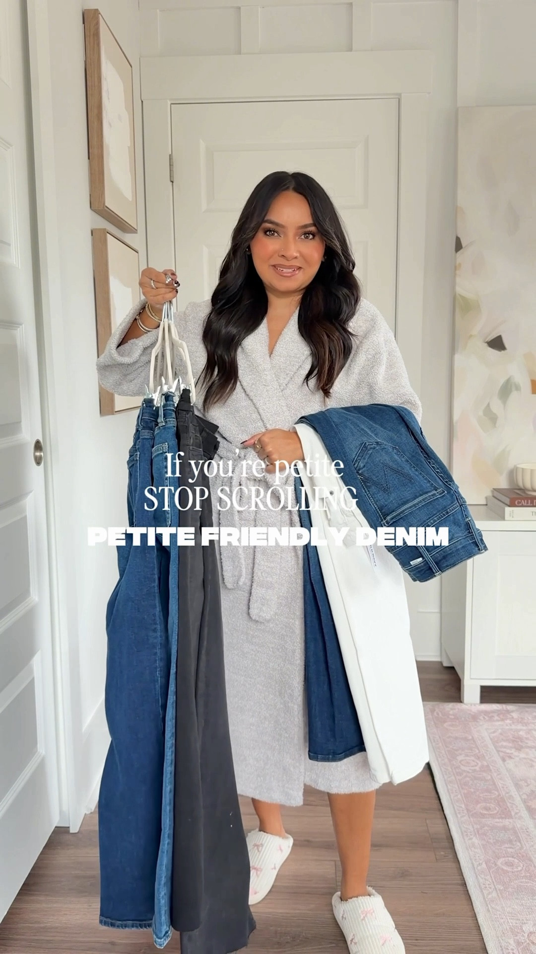 Petite Jeans I’m Taking Into 2026!
For reference: I’m 5’0, 32b bra size, and 2/26 in bottoms, pear shaped. 
*Everything I share is unaltered! TTS means true to size. Between size 5-6.6 in shoes

White tee size xs petite TTS
Heirloom wash flare jeans size 26 petite - the petite length is labeled as Lil. TTS. 29” inseam
Brown leather boots size 5.5 TTS


White tee size xs petite TTS
Black jeans size 0 regular and 0 petite - i size down a size in this brand. Petie length 25” inseam, regular 27” inseam
Tan adobe color flats size 5 TTS

White tee size xs petite TTS
White jeans size 2 petite TTS 28.5 inseam 
Brown sandals are Hermes - similar linked

White tee size xs petite TTS
Dark cove wash stovepipe jeans size 26 petite TTS 26” inseamBrown Earth Strata / Off White / Gum sneakers size 6 TTS

White tee size xs petite TTS
Midnight blue wash flare jeans size 26, 30’ inseam TTS
Brown leather boots size 5.5 TTS


petite friendly jeans
petite denim
best jeans for petites
jeans for short women
petite jeans no hemming
high waisted petite jeans
petite straight leg jeans
petite wide leg jeans
petite denim trends 2026
petite capsule wardrobe
everyday petite outfits
Short girl jeans

#LTKFindsUnder100 #LTKPetite #LTKSaleAlert