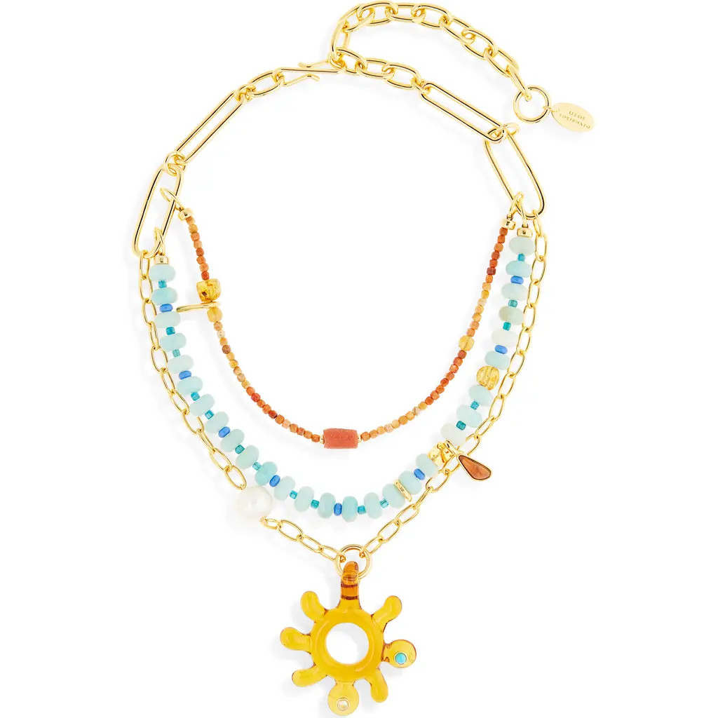 Lizzie Fortunato Sunburst Layered Necklace in Gold Multi at Nordstrom | Nordstrom