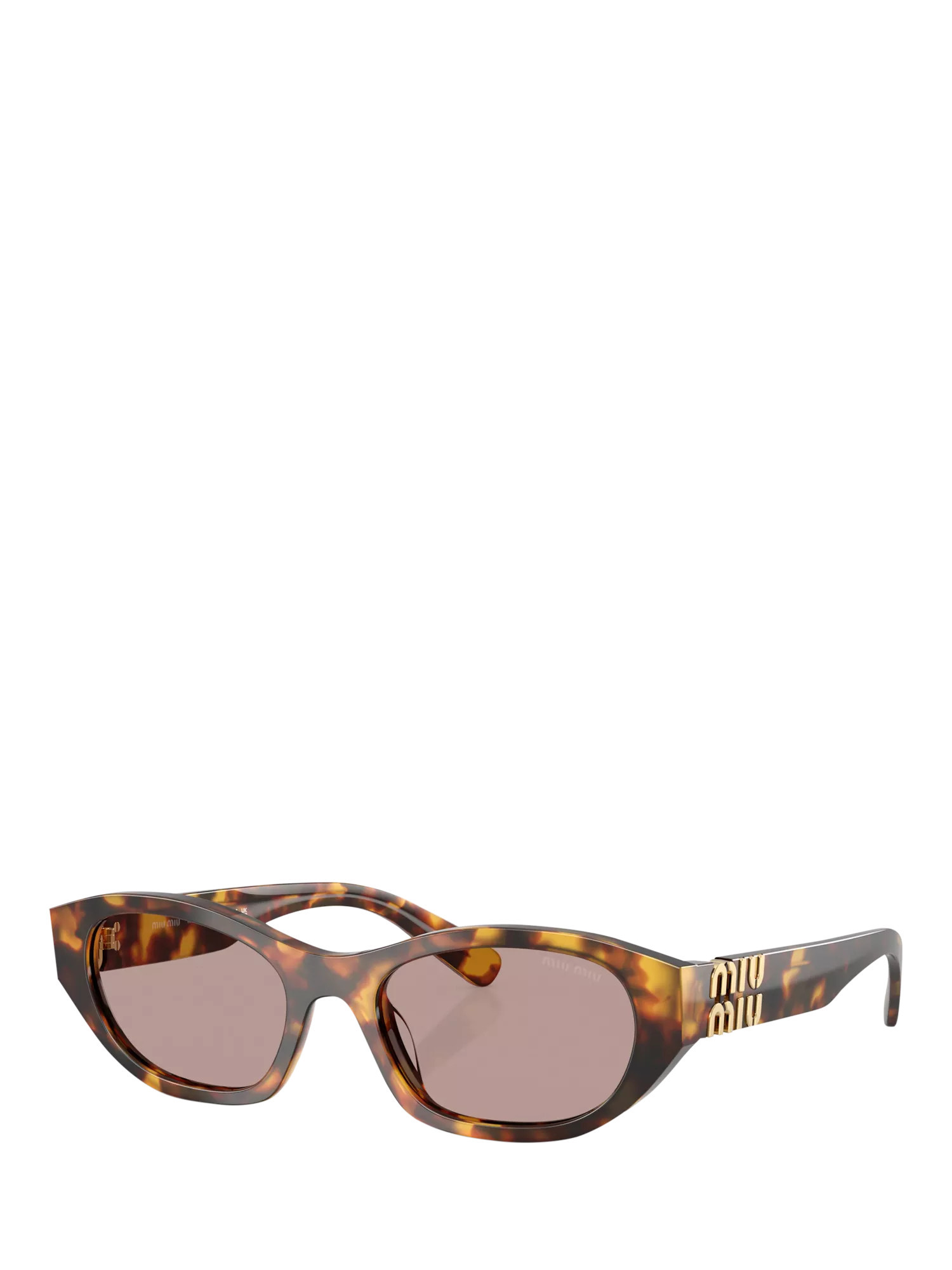 Miu Miu MUA03S Women's Oval Sunglasses, Honey Havana/Light Purple | John Lewis (UK)
