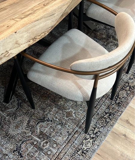 Modern Dining table, dining chairs, olive/charcoal area rug 

#LTKsalealert #LTKhome #LTKSeasonal