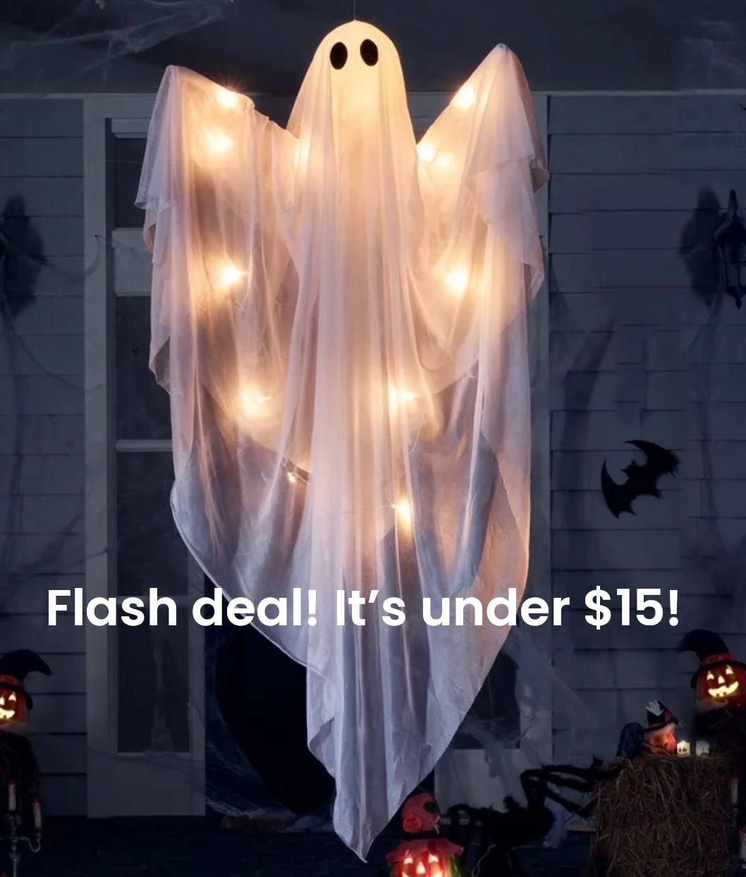 This 4 foot light up hanging ghost is on a flash deal for under $15! ￼

#LTKSaleAlert #LTKHome #LTKSeasonal