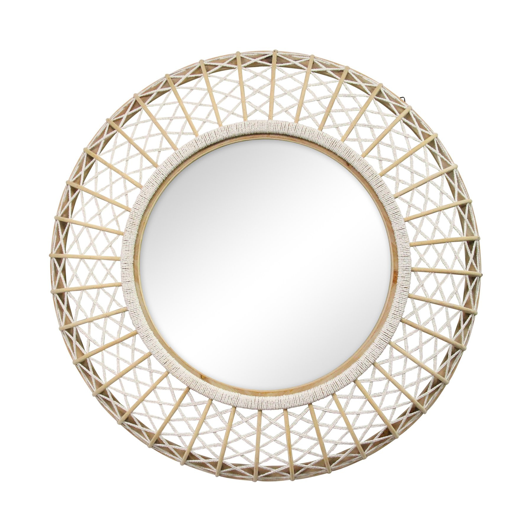 Stratton Home Decor 33.50" Cassie Woven Rattan Wall Mirror | Walmart (US)