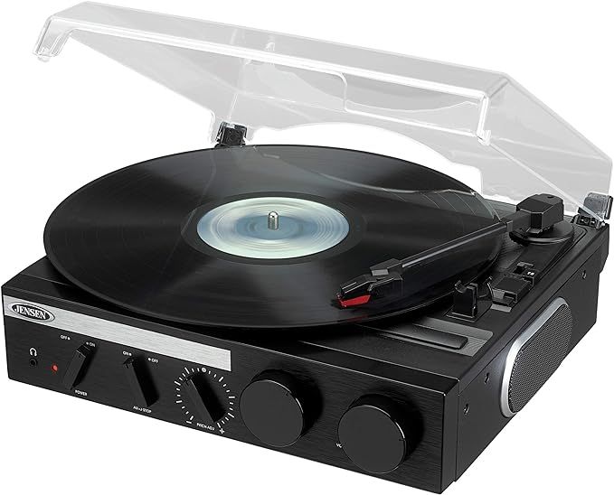 Jensen® 3-Speed Stereo Turntable with Built-in Speakers | Amazon (US)