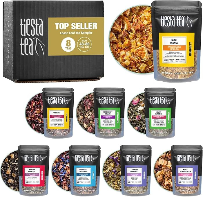 Tiesta Tea - Top 8 Favorites Sampler Set, Loose Leaf, Up to 80 Cups | Amazon (US)