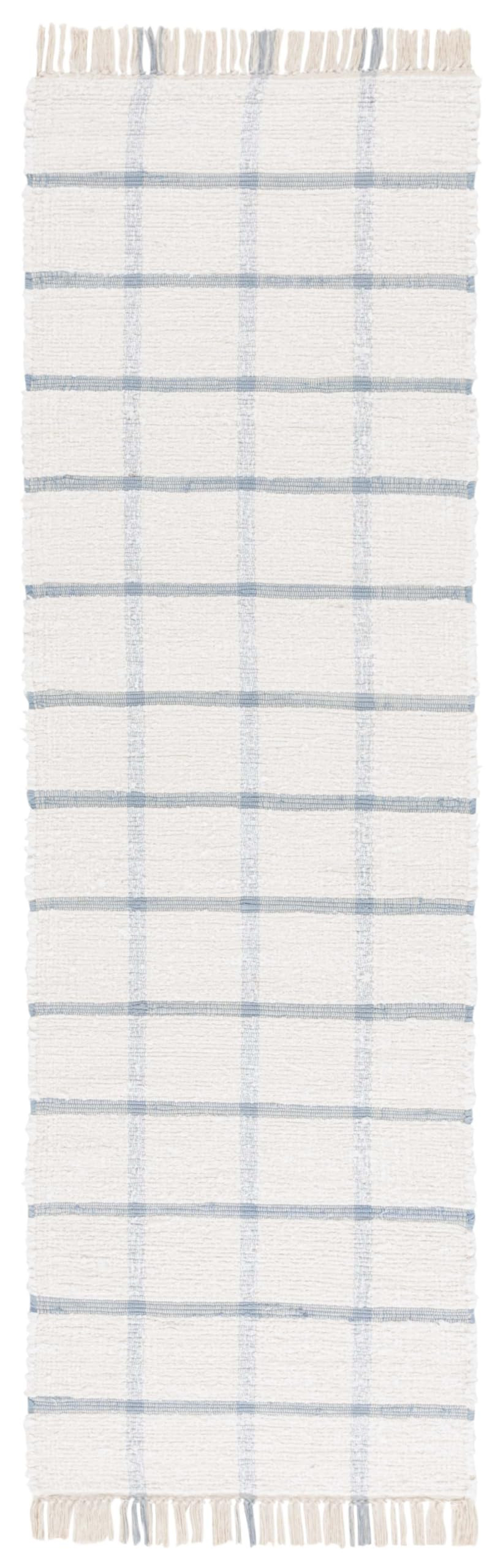 SAFAVIEH Montauk Collection Runner - 2'3" x 8', Ivory & Blue, Handmade Cotton, Ideal for The Livi... | Amazon (US)