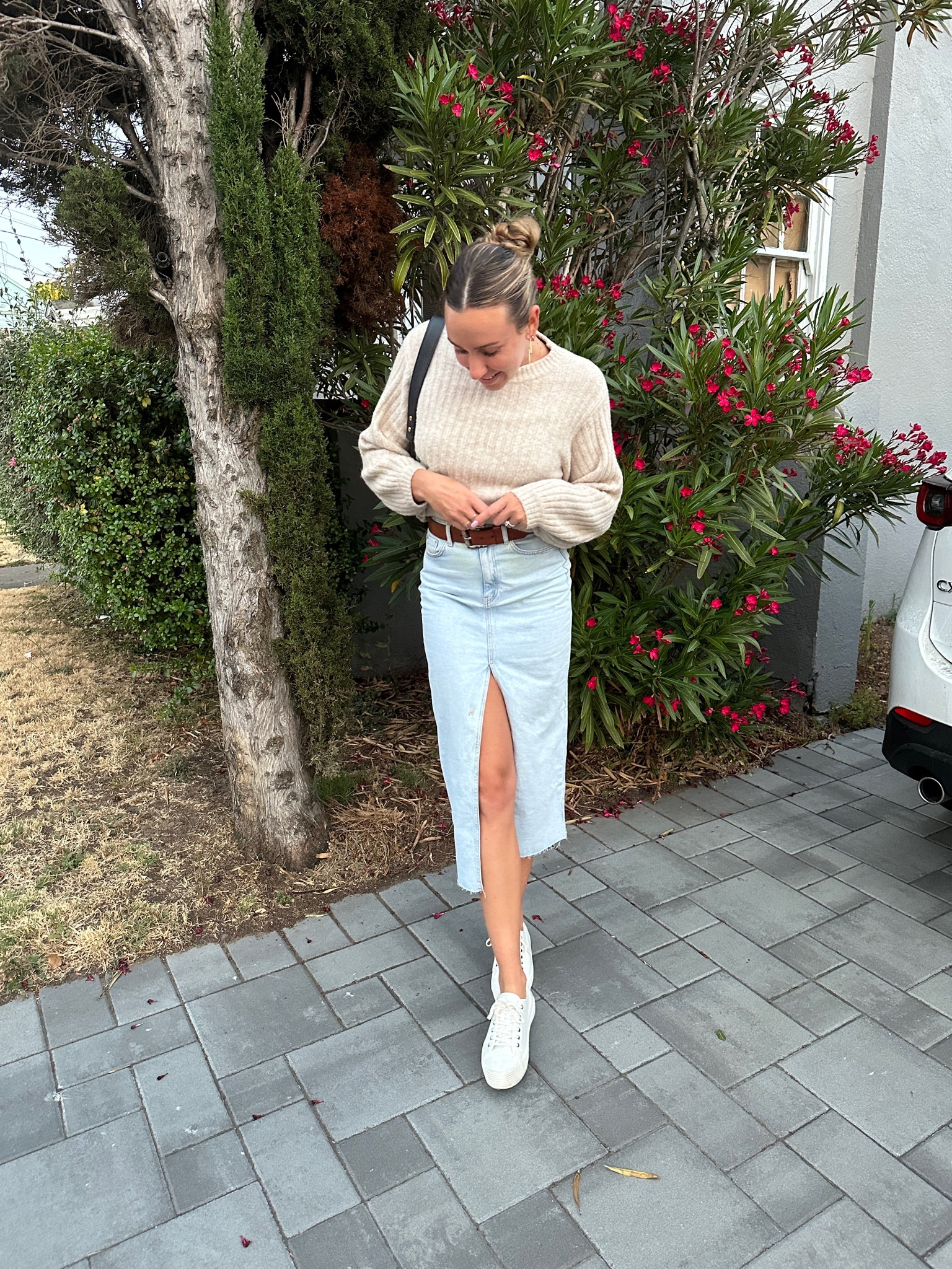 Denim midi skirt style: light fall 

#LTKunder50 #LTKstyletip #LTKSeasonal