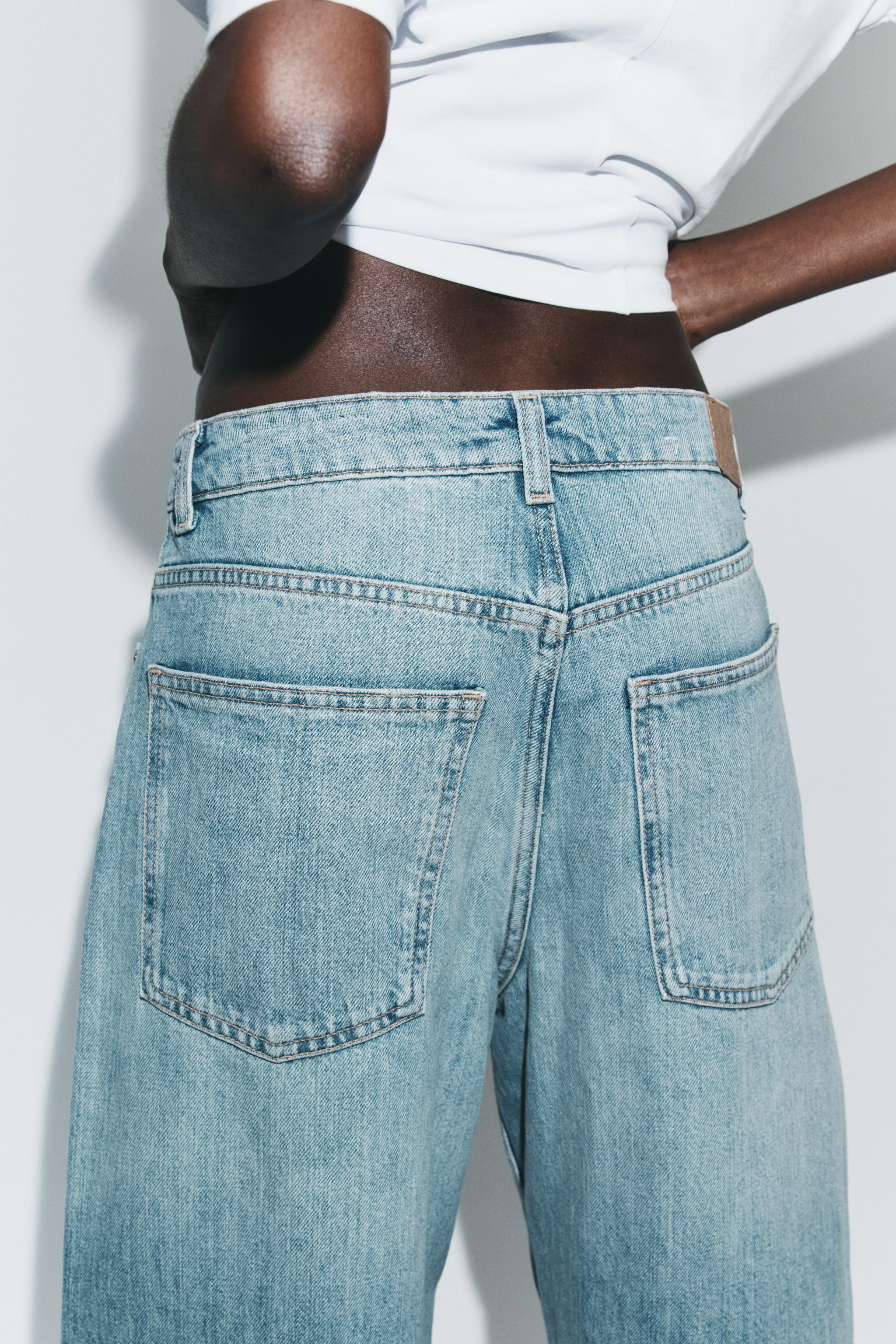 MID-RISE - BAGGY BARRELMid-rise jeans with five pockets. Twisted seam detail. Front zip and metal... | Zara US