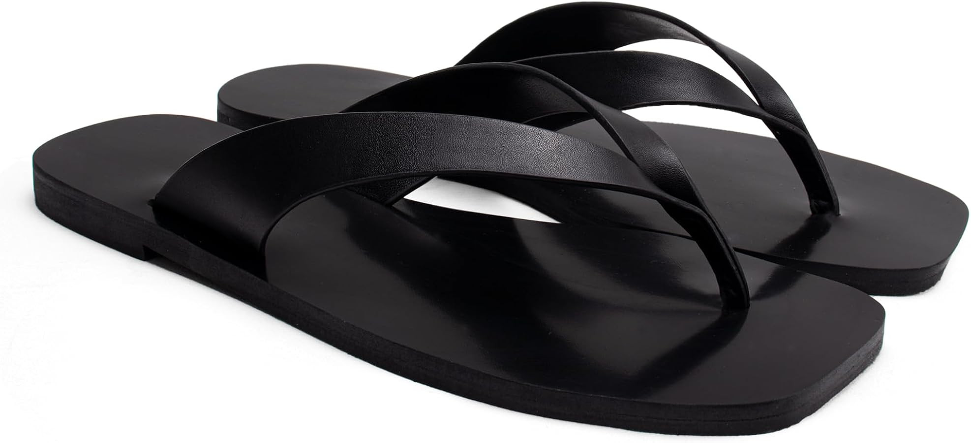 Flip Flops for Women Comfortable Square Toe Casual Beach Thong Sandals Slip On Dressy Flats Summe... | Amazon (US)