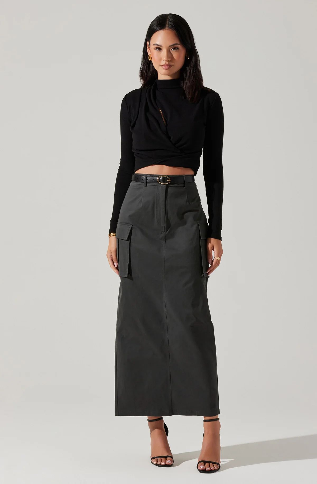 High Rise Cargo Maxi Skirt | ASTR The Label (US)