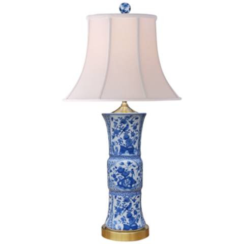Madrena Blue and White English Drum Vase Table Lamp - #91G05 | Lamps Plus | Lamps Plus
