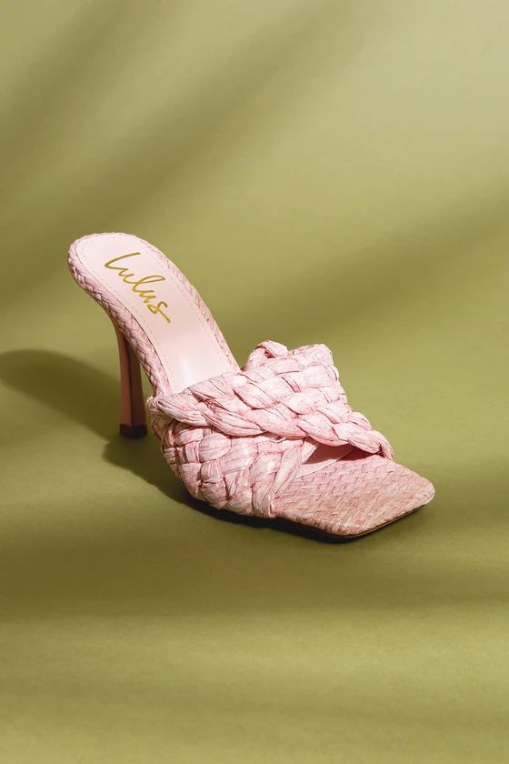 Oswaldo Pink Raffia High Heel Sandals | Lulus (US)