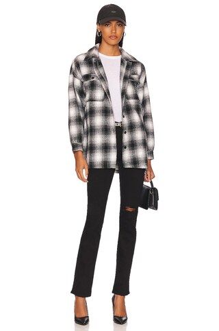 Lovers and Friends Harlow Flannel Shacket in Black & White from Revolve.com | Revolve Clothing (Global)