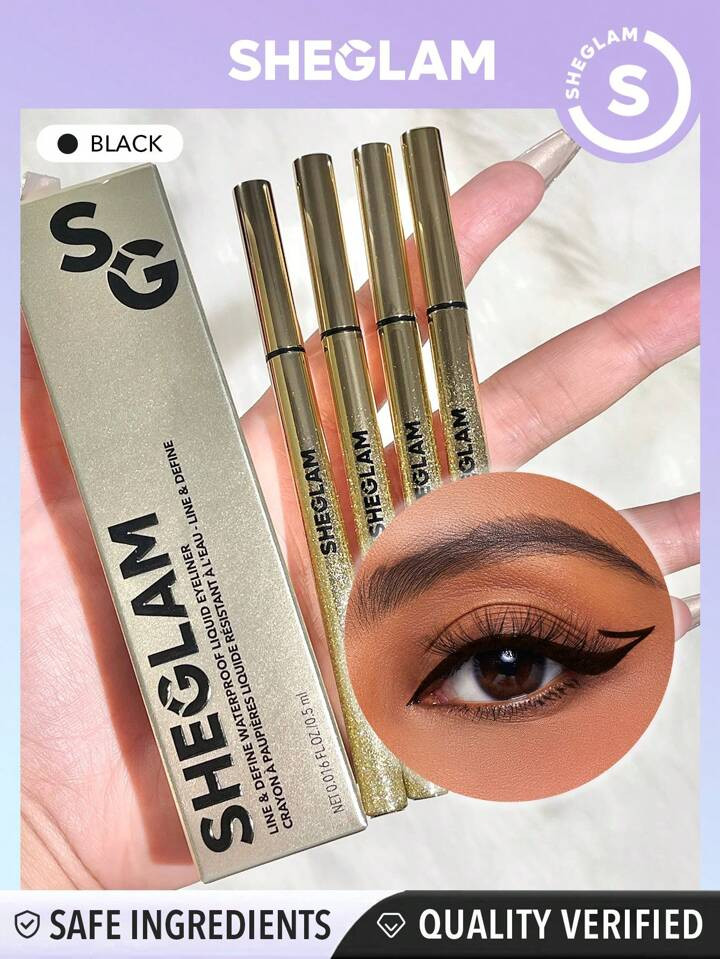 SHEGLAM Line & Define Waterproof Liquid Eyeliner - Black  Long Lasting Matte Eyeliner Pencil Swe... | SHEIN