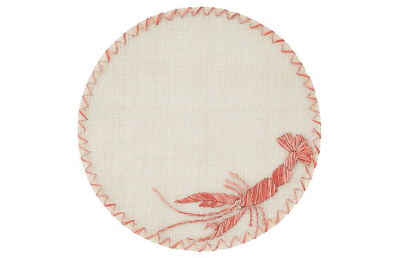 Straw Lobster Place Mat, Natural/Red | One Kings Lane