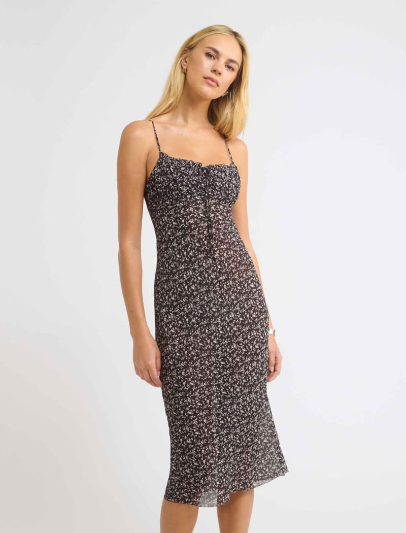 Jardin Midi Dress | Midnight Vine | Rumored