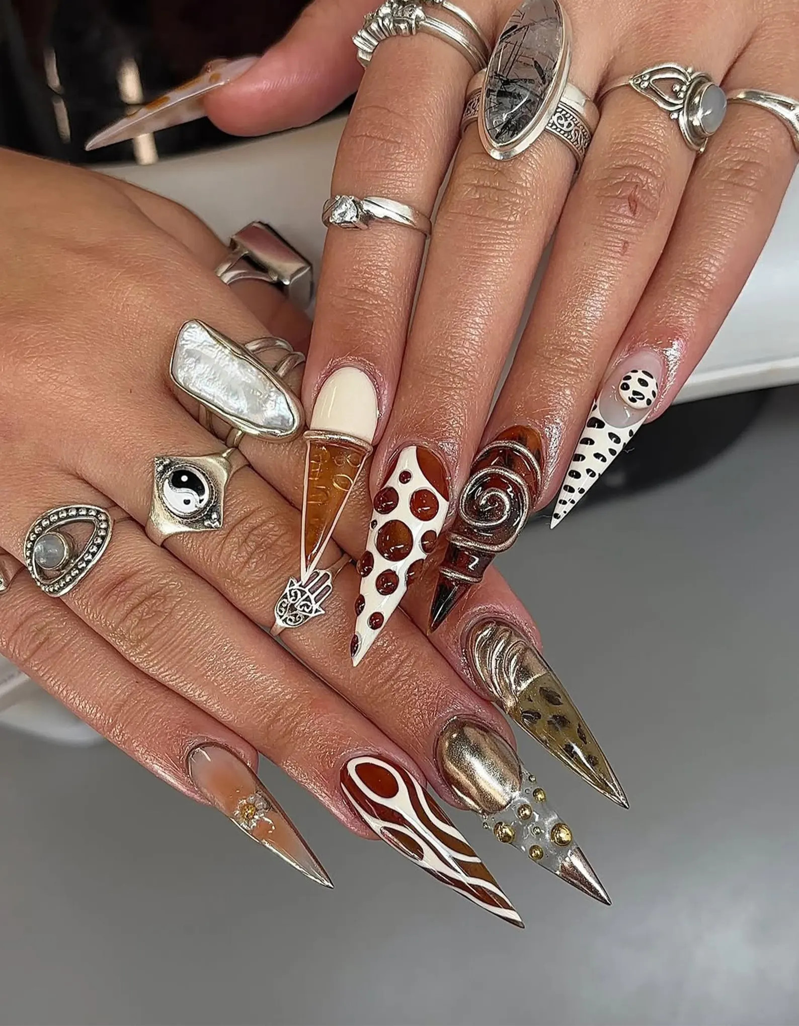 Midnight Galaxy Spark Press on Nails | Cosmic Starry Night Nail Design | Shimmering Black & Silve... | Etsy (US)