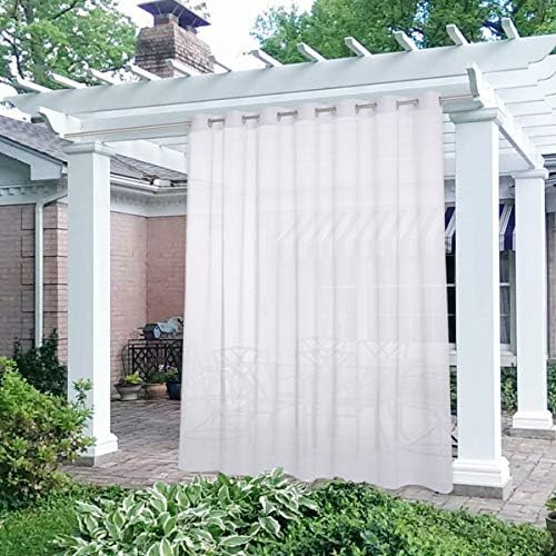 NICETOWN Waterproof Outdoor Sheer Curtain Panel Extra Wide and Long W100 x L108, Voile Soft Sheer Pu | Amazon (US)