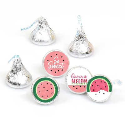 Big Dot of Happiness Sweet Watermelon - Fruit Party Round Candy Sticker Favors - Labels Fits Chocolate Candy (1 sheet of 108) | Target