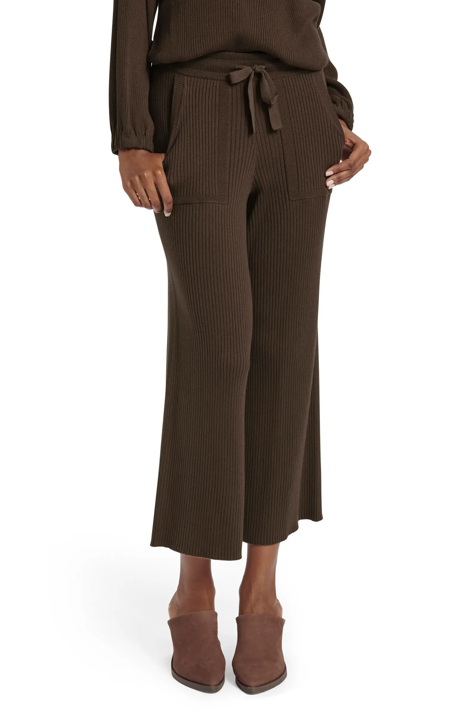 Splendid Georgie Rib Crop Drawstring Pants | Nordstrom | Nordstrom