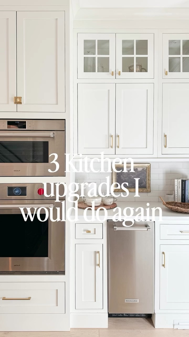 These 3 upgrades were definitely some of our favorite choices when designing our kitchen!
⭐️bringing cabinetry to the ceiling elevates the entire look and feel of the space
⭐️the built-in ice maker is our favorite and it makes the best ice cubes and we always have plenty of ice! You can also buy panel ready models so you can conceal the appliance with cabinetry. That may be an upgrade we do in the future!
⭐️toe kick vacuum- this idea was on my Pinterest inspo board for years and we found a perfect spot to conceal it and also make it useful! It is perfect to sweep up quick messes in the kitchen. 

#kitchendesignideas #kitchencabinets #kitchenupgrade