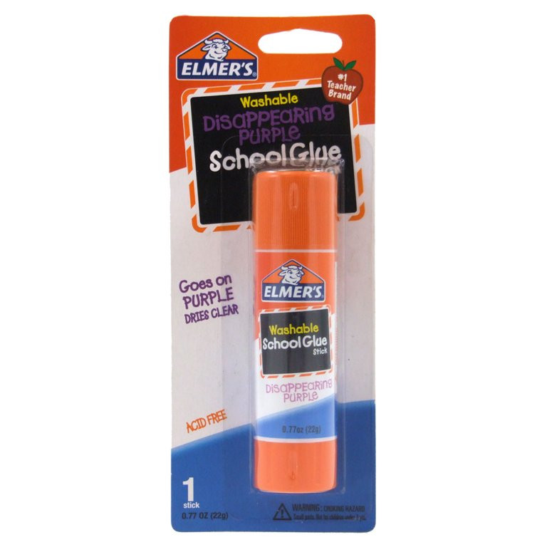 Elmer's Disappearing Purple School Glue Stick, Washable, 22 Gram, 1 Count - Walmart.com | Walmart (US)