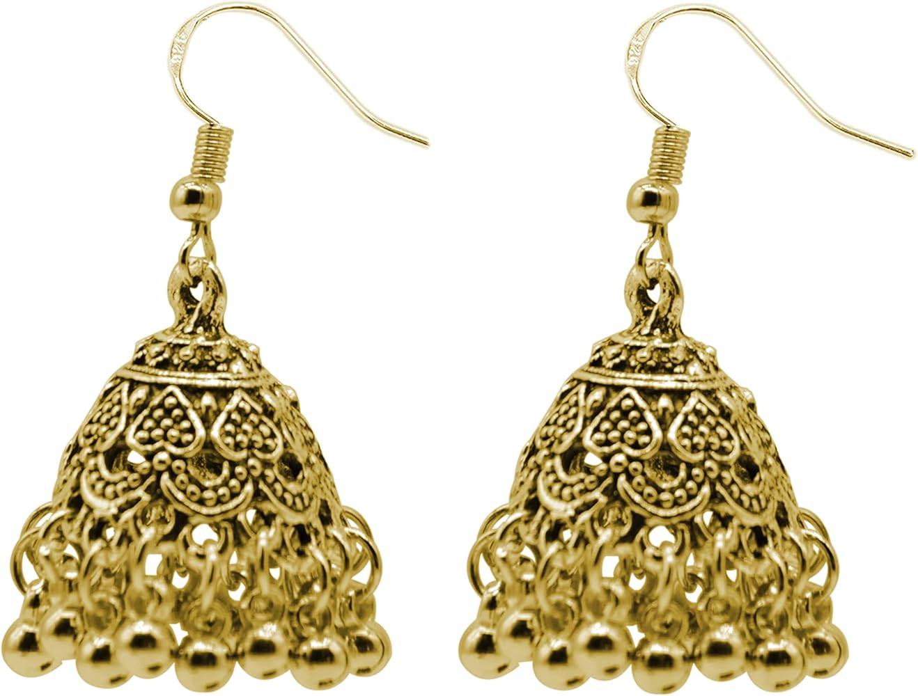 Jhumka Earrings for Women Ethnic Afghan Gold Oorbellen Earrings Vintage Boho Betsey Johnson Earri... | Amazon (US)