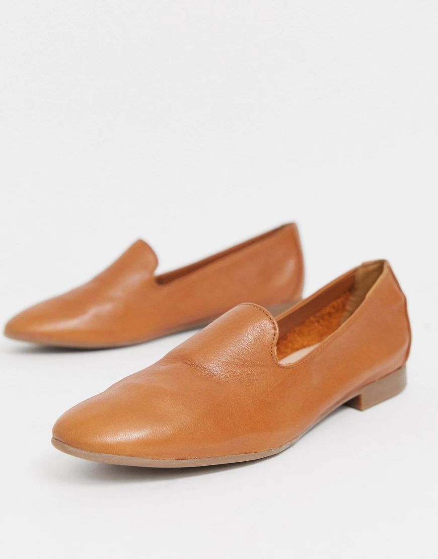 Aldo leather tan flat loafers | ASOS (Global)