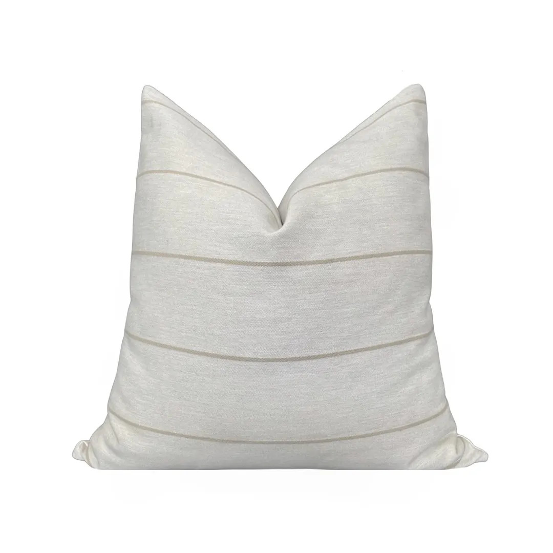 Light Beige Stripe Throw Pillow Cover, Cover Only, Double Sided | Etsy (US)