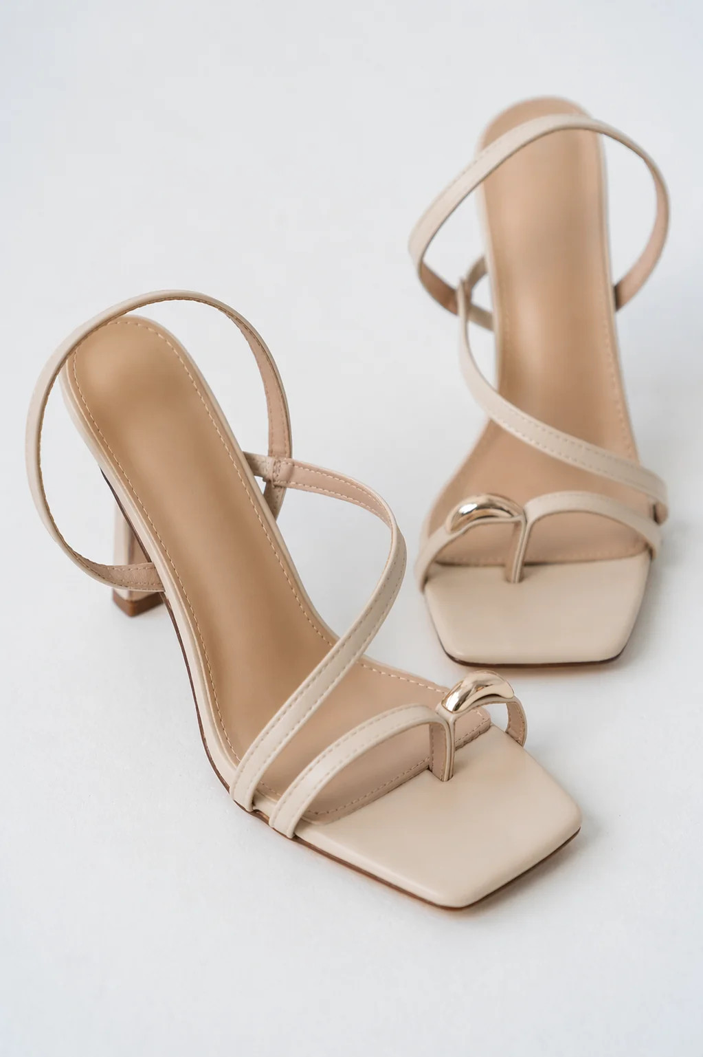 Heather Strappy Heels in Beige | Böhme US