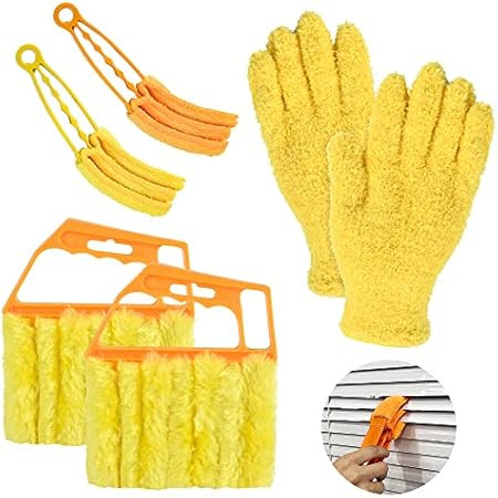 2Pcs Window Venetian 7 Finger Dusting Cleaner Tool and 1Pc Window Blind Cleaner Duster Brush Hand-He | Amazon (US)